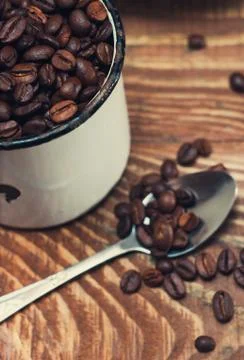 Coffee grains closeup Stock Photos