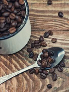 Coffee grains closeup Stock Photos