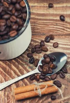 Coffee grains closeup Stock Photos