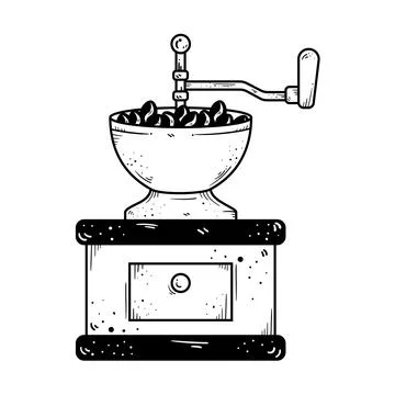 Coffee grains grinder machine Stock Illustration