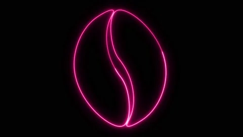 Coffee grains icon neon Stock Footage 159325762