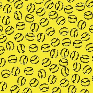 Coffee grains pattern background Stock Illustration