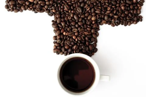 The coffee grains Stock Photos