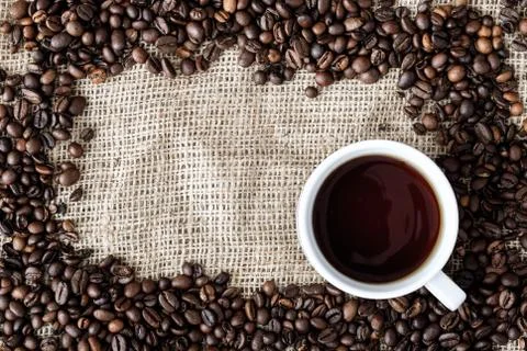The coffee grains Stock Photos