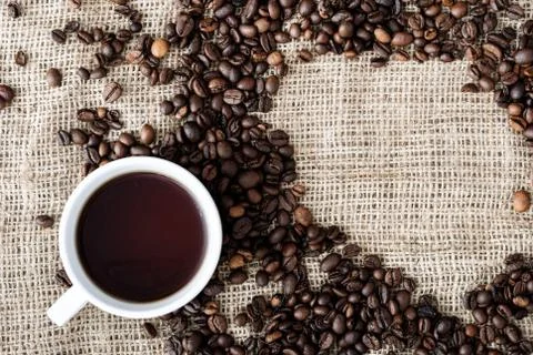The coffee grains Stock Photos