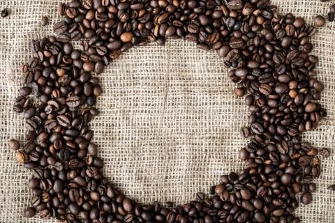 The coffee grains Stock Photos