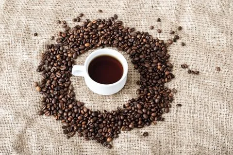The coffee grains Stock Photos
