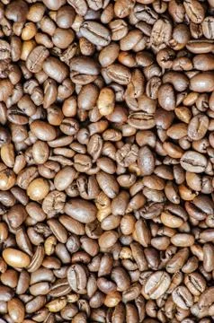 Coffee grains top view for background close-up Stock Photos
