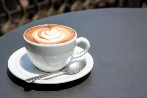 Coffee on gray surface Stock Photos