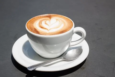 Coffee on gray surface Stock Photos