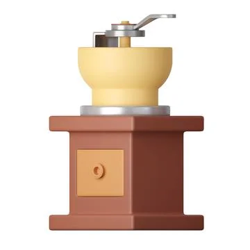 Coffee grinder coffee bean maker Cartoon Style Isolated on a White Background Stock Illustration