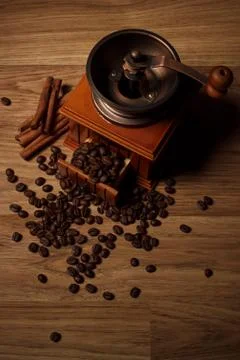 Coffee grinder with coffee beans Stock Photos