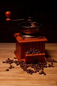Coffee grinder with coffee beans Stock Photos