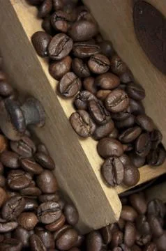 Coffee grinder, coffee beans Stock Photos