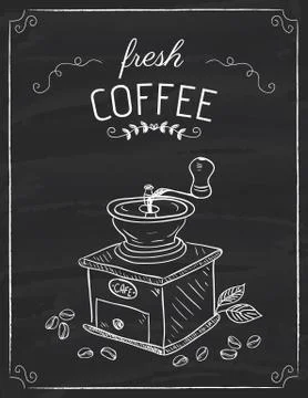 The coffee grinder doodle Illustrazione stock
