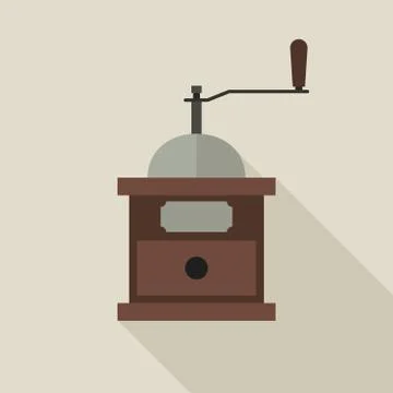 Coffee grinder in flat style Stock Illustration