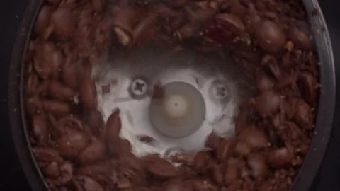 Coffee Grinder Grinding Coffee Beans. Slow-Mo. Stock Footage 199472775
