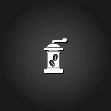 Coffee grinder icon flat. Stock Illustration