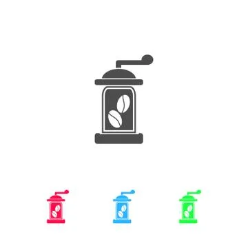 Coffee grinder icon flat. Stock Illustration