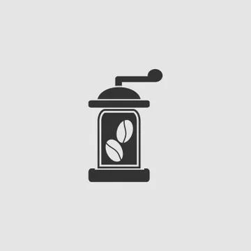 Coffee grinder icon flat. Stock Illustration