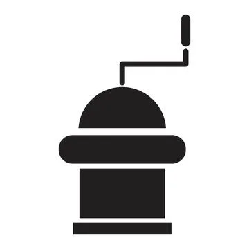 Coffee grinder icon vector design template in black color isolated sign on wh Stock Illustration