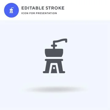 Coffee Grinder icon vector, filled flat sign, solid pictogram isolated on whi Stock Illustration