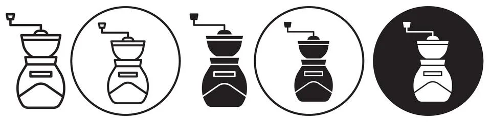 Coffee grinder icon vector set collection for web Stock Illustration