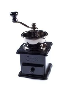Coffee grinder isolate. Manual coffe grinder. Stock Photos