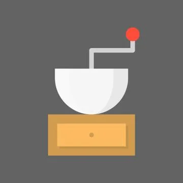 Coffee grinder, kitchen equipment flat design icon Stock Illustration
