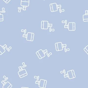 Coffee grinder line vector seamless pattern black イラスト素材
