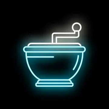 Coffee grinder neon light glow icon Stock Illustration