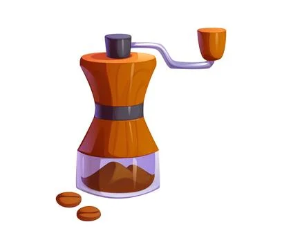 Coffee grinder or burr mill, coffee making process Stock Illustration
