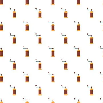 Coffee grinder pattern repeat for beverage background design Stock Illustration