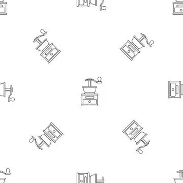 Coffee grinder pattern seamless vector Stock Illustration