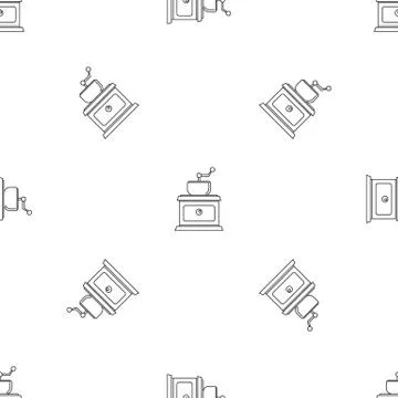 Coffee grinder pattern seamless vector イラスト素材