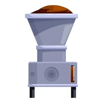 Coffee grinder processing coffee beans into aromatic powder Stock Illustration