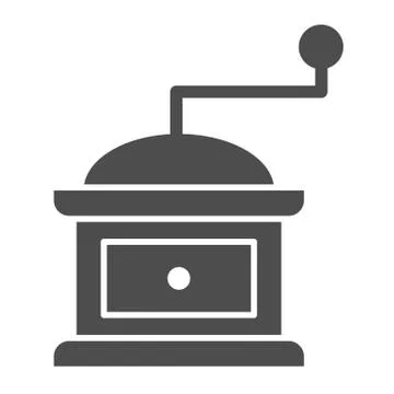 Coffee grinder solid icon. Grinding and mill machine for making espresso drink Illustrazione stock