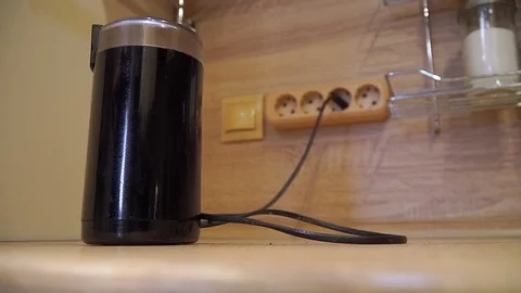 Coffee grinder is on the table Stock Footage 120291895