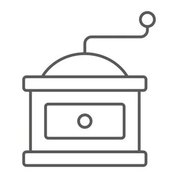 Coffee grinder thin line icon, coffee and cafe Stock Illustration