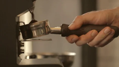 Coffee grinder in use Stock Footage 111992078