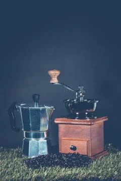 Coffee grinders pot Stock Photos