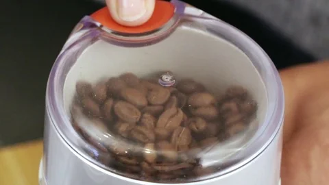 Coffee Grinding 3. Super Slow Stock Footage 78130662