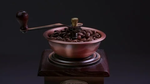 Coffee grinding in a hand grinder Stock Footage 300386089