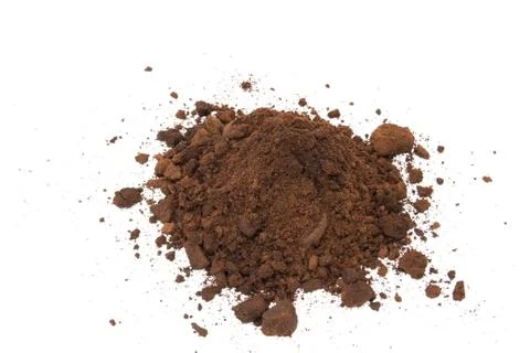 Coffee ground on white background Stock Photos