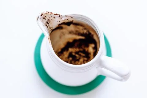 Coffee grounds in coffee pot Stock Photos