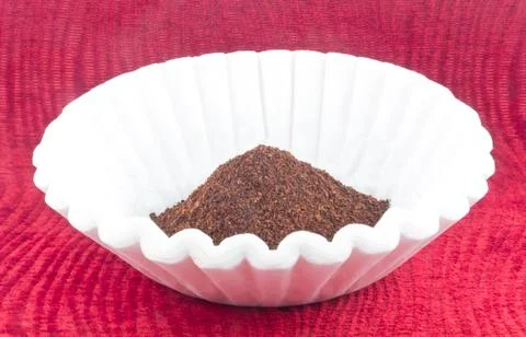 Coffee grounds filter Stock Photos
