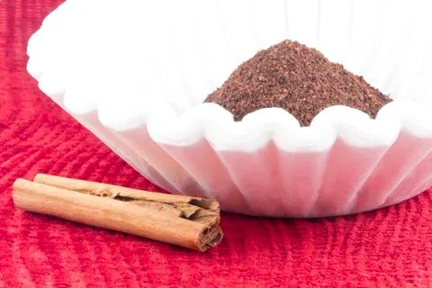 Coffee grounds filter Stock Photos
