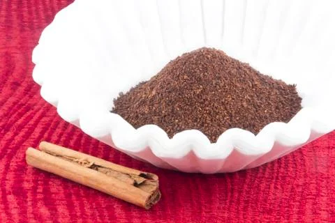 Coffee grounds filter Stock Photos