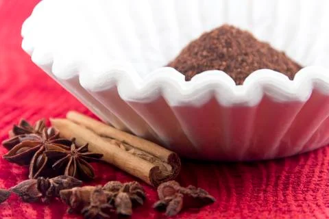 Coffee grounds filter Stock Photos