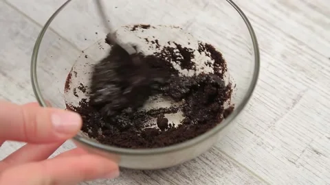COFFEE GROUNDS SCRUB Stock Footage 155074702